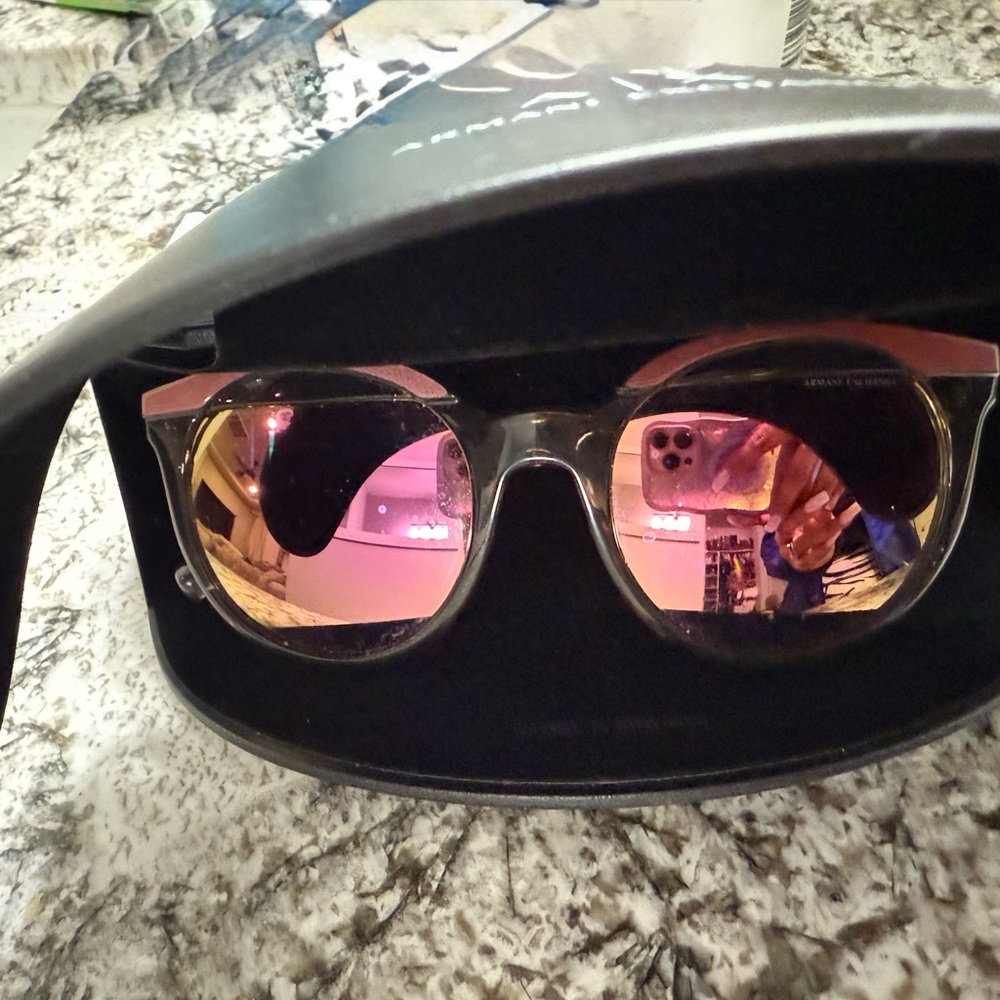 Armani Exchange Black Frame with Pink Lenses Glasses